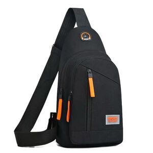 NWT SPORTS 1 Shoulder Sling Slant Cross Chest Men Women Unisex Black Orange Bag